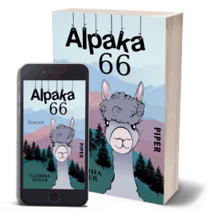 Mockup für Alpaka 66 bestehend aus Handy und Paperback